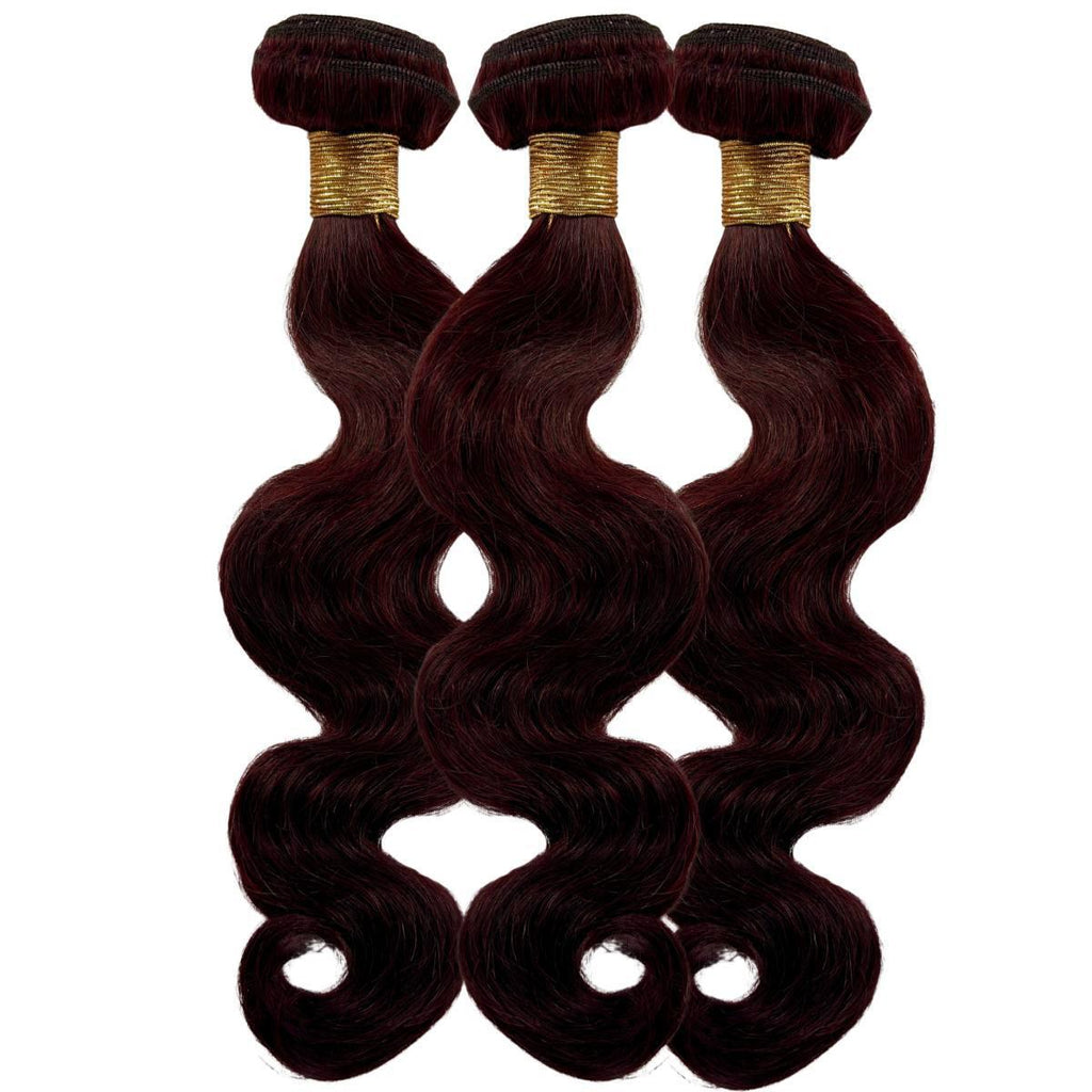100% Human Hair Burgundy Body Wave Bundle Deals