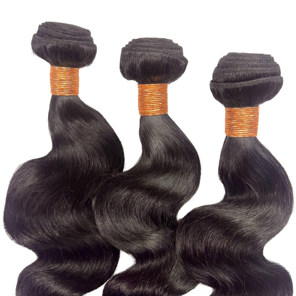 100% Human Hair Jet Black Body Wave Bundle Deals