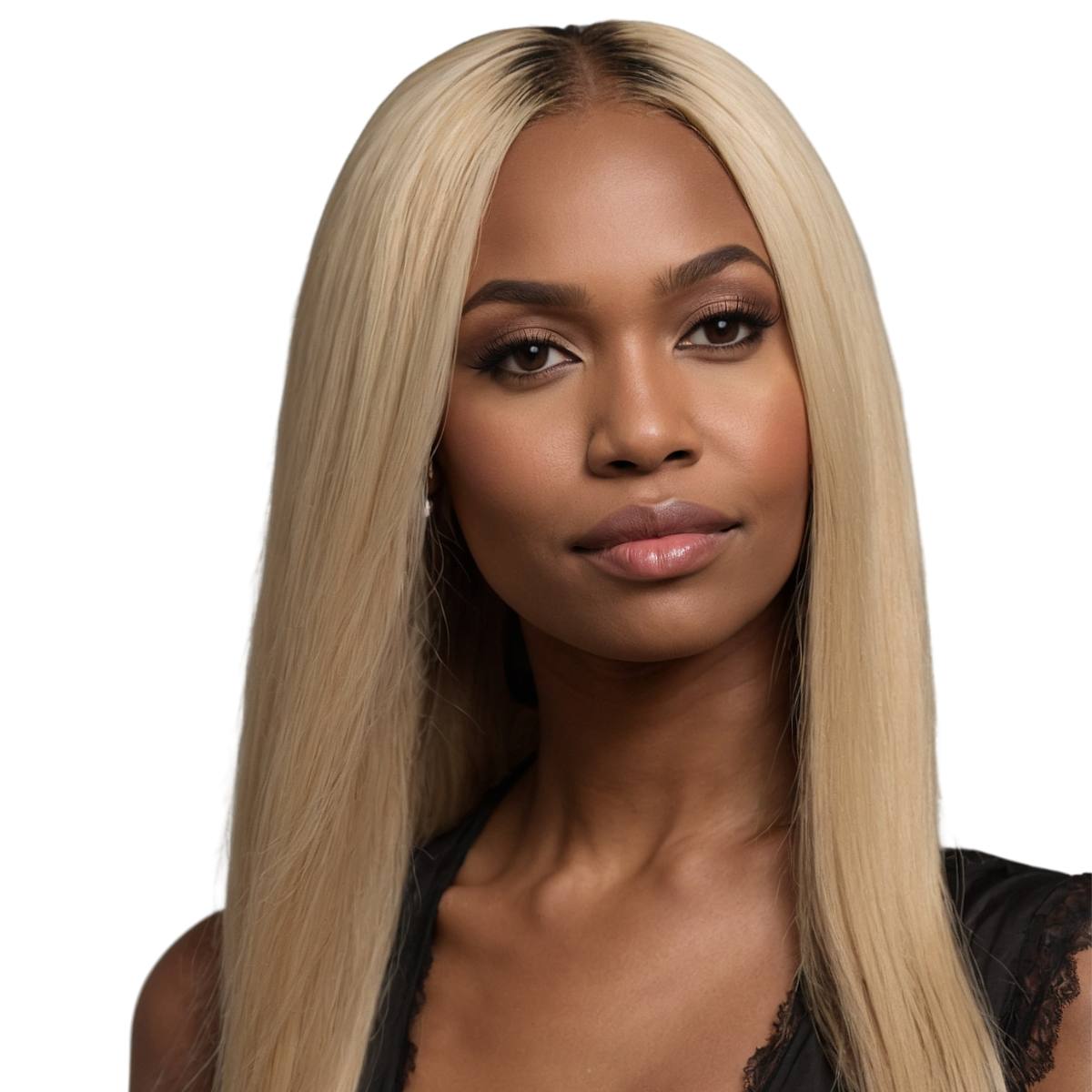 100% Human Hair Blonde Straight 13x4 Transparent Lace Front Wig