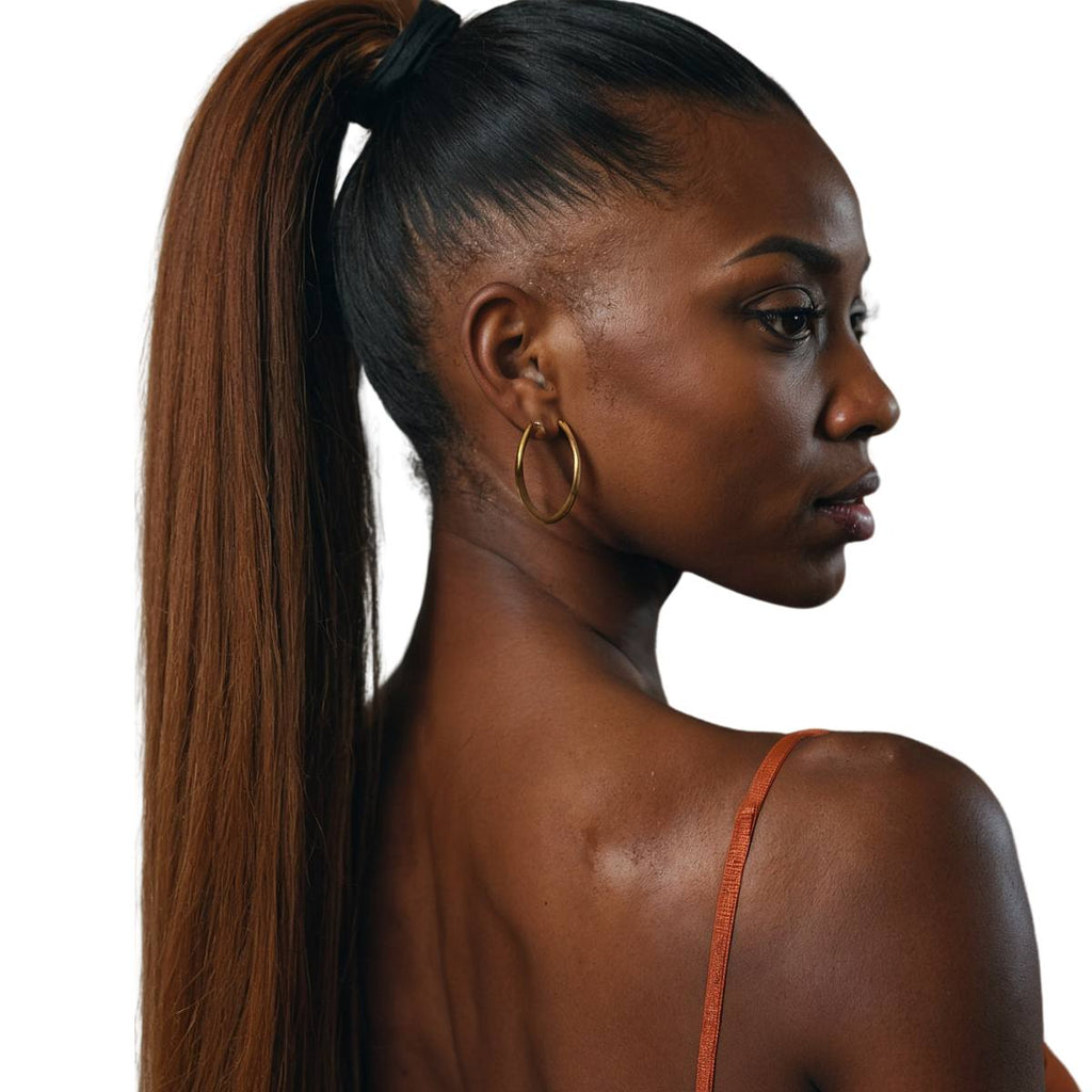 100% Human Hair Auburn Ponytail