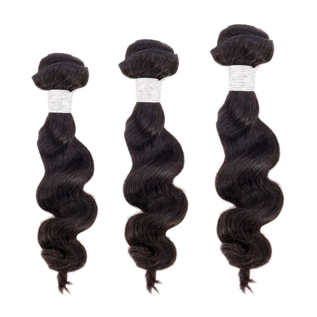 100% Virgin Human Hair Brazilian Loose Wave Bundle Deals