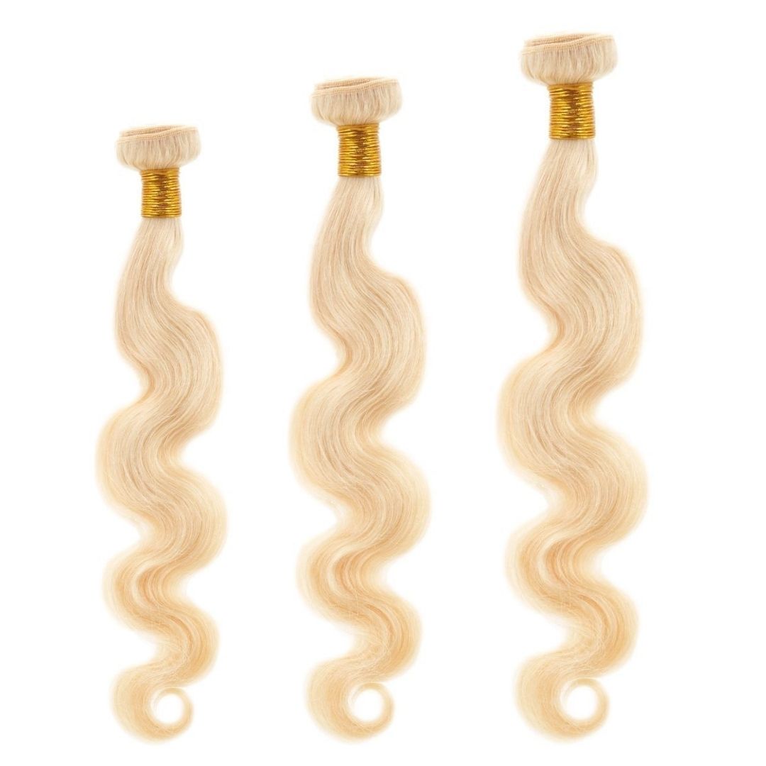 100% Virgin Human Hair Russian Blonde Body Wave Bundle Deals