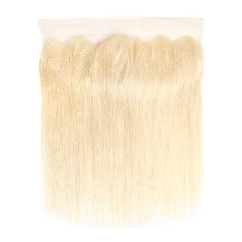 100% Virgin Russian Human Hair Blonde Straight 13x4 Lace Frontal