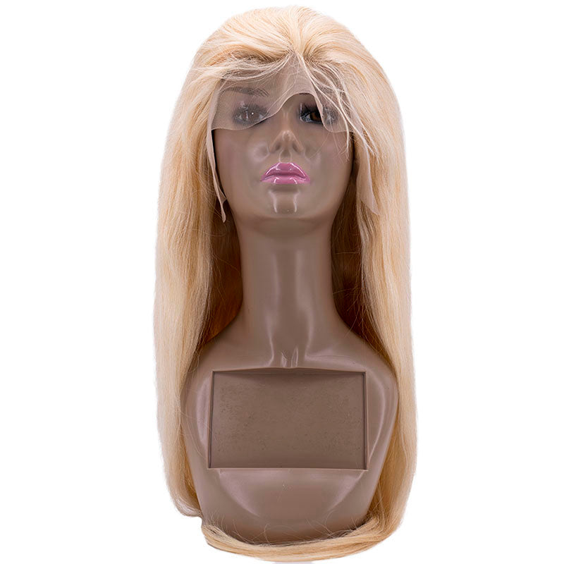 100% Human Hair Blonde Straight 13x4 Transparent Lace Front Wig