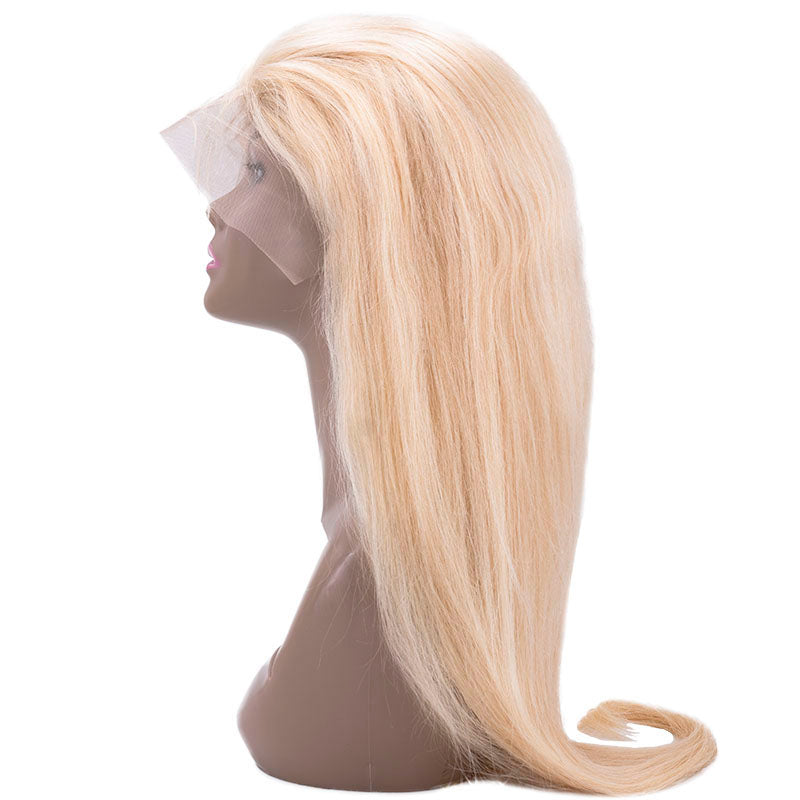 100% Human Hair Blonde Straight 13x4 Transparent Lace Front Wig