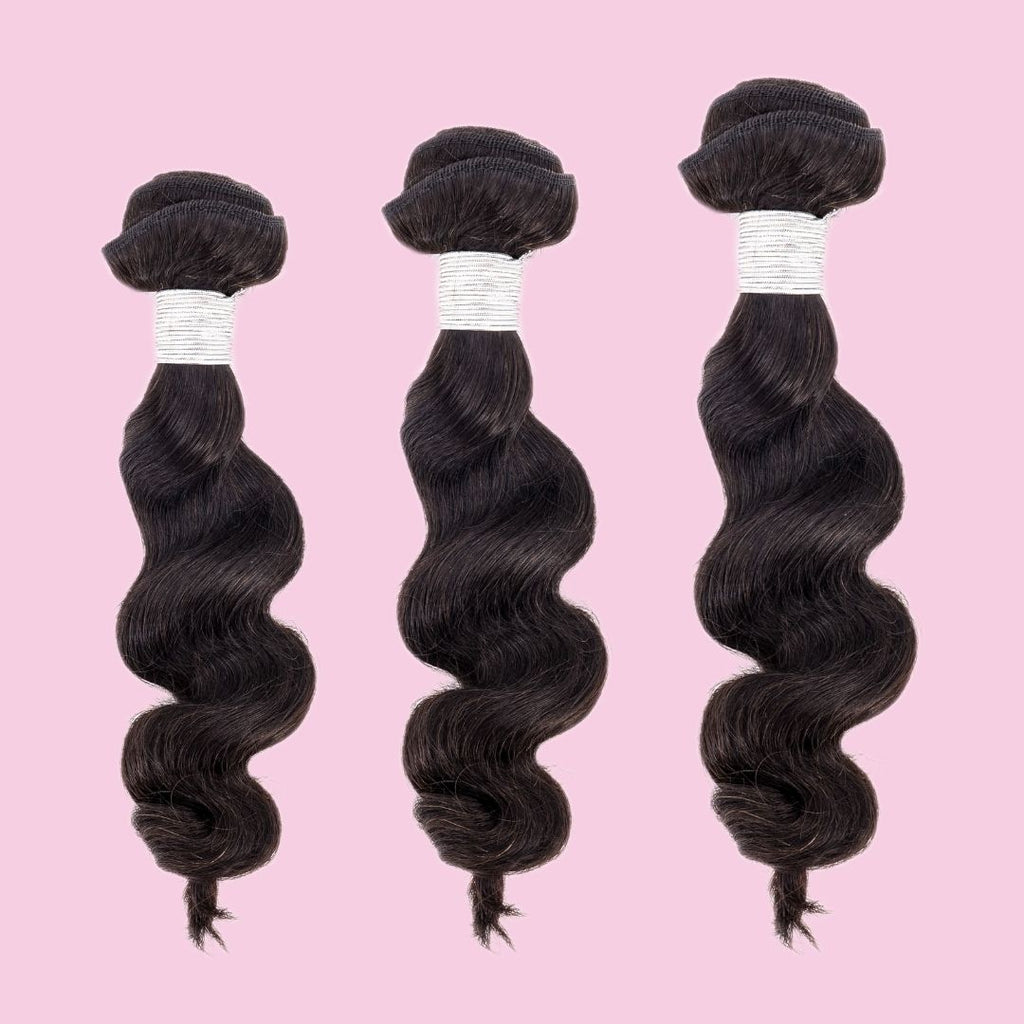 100% Virgin Human Hair Brazilian Loose Wave Bundle Deals