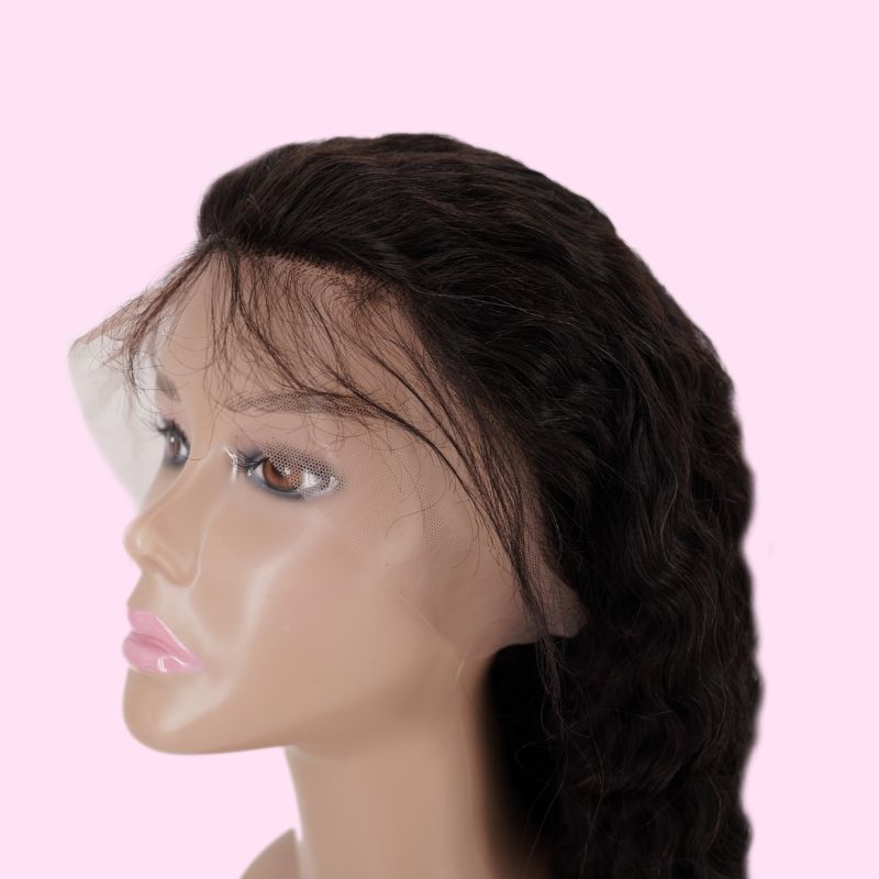 100% Virgin Human Hair Deep Wave 13x4 Transparent Lace Front Wig