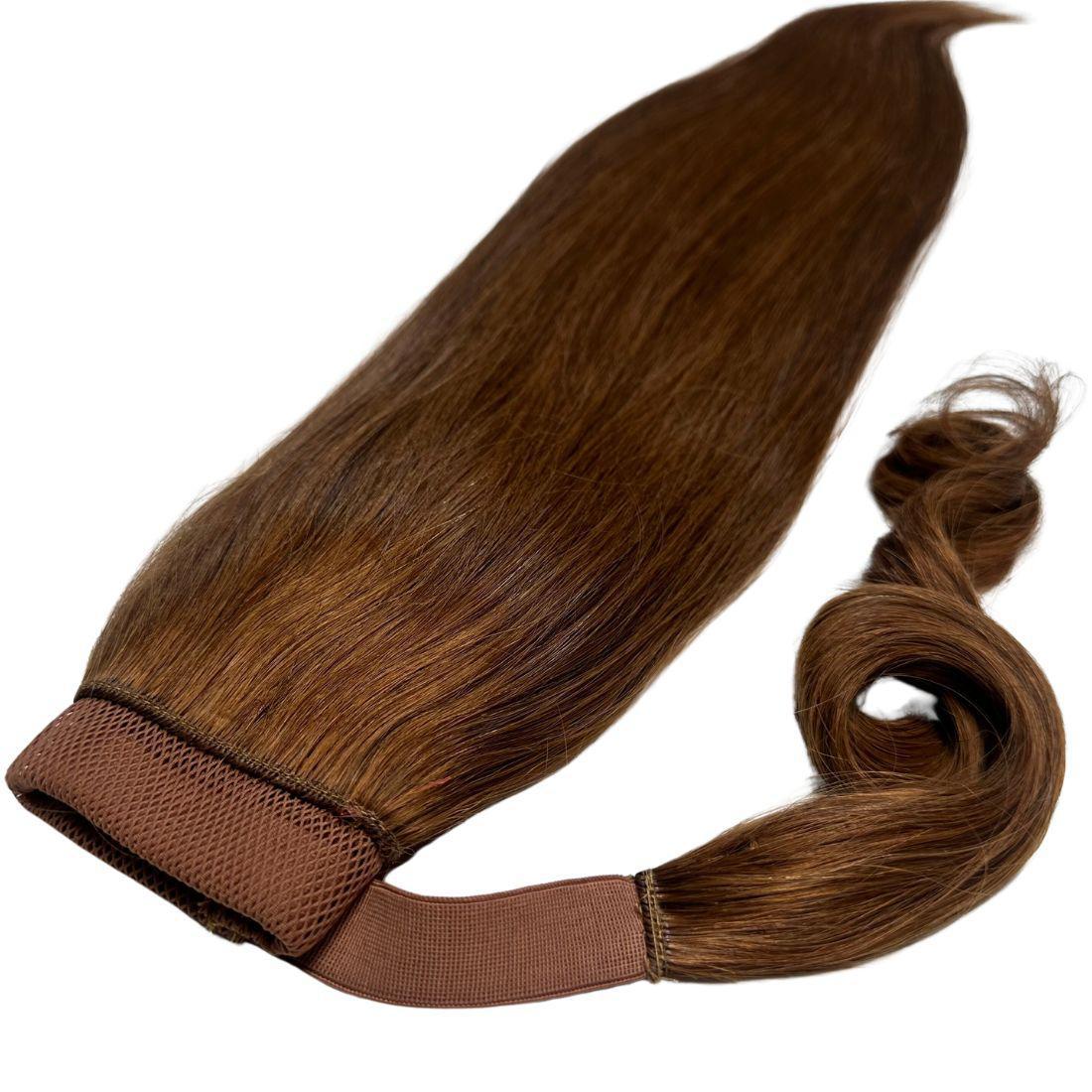 100% Human Hair Auburn Ponytail