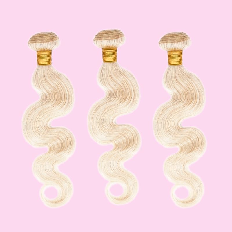 100% Virgin Human Hair Russian Blonde Body Wave Bundle Deals