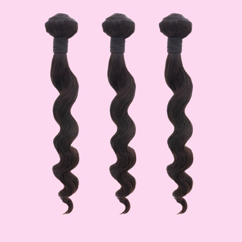 100% Virgin Human Hair Brazilian Loose Wave Bundle Deals