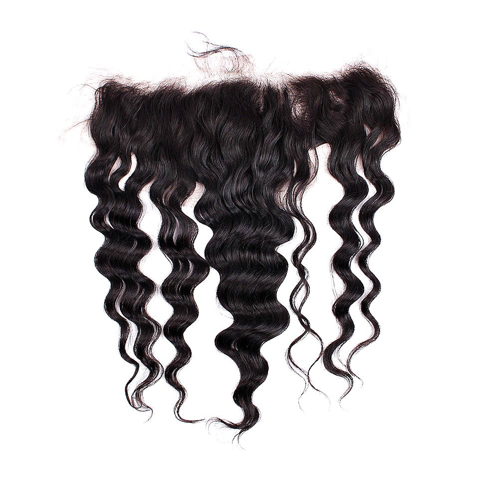 100% Virgin Human hair Brazilian Loose Wave13x4  Frontal