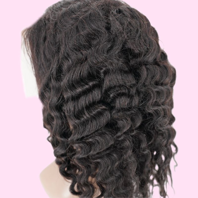 100% Virgin Human Hair Deep Wave 13x4 Transparent Lace Front Wig