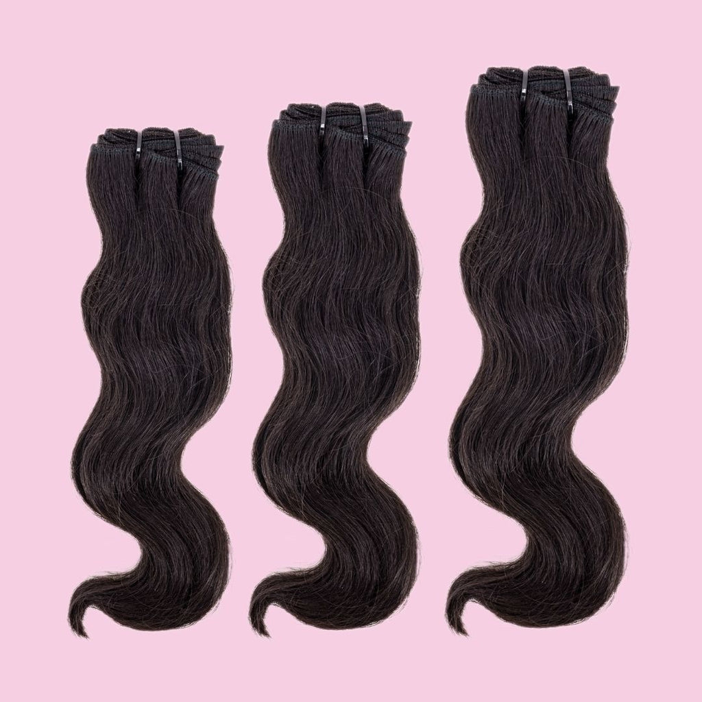 100% Raw Indian Human Hair Wavy Hair Bundle Deal