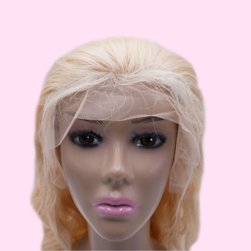 100% Virgin Human Hair Blonde Body Wave 13x4 Transparent Lace Front Wig